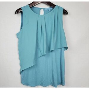 Antonio Melani Sweater Vest LARGE Blue Sleeveless V-Neck